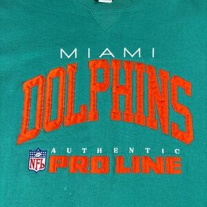 Vtg 90s Russell Miami Dolphins Crewneck Sweatshirt Large